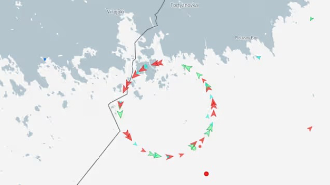 Manglende evne til at identificere placeringen af skibets passage gennem russisk elektronisk krigsførelse.