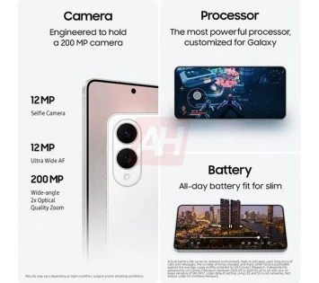 Samsung Galaxy S25 Edge smartphone i tre farver