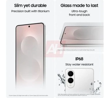 Samsung Galaxy S25 Edge smartphone med AMOLED skærm