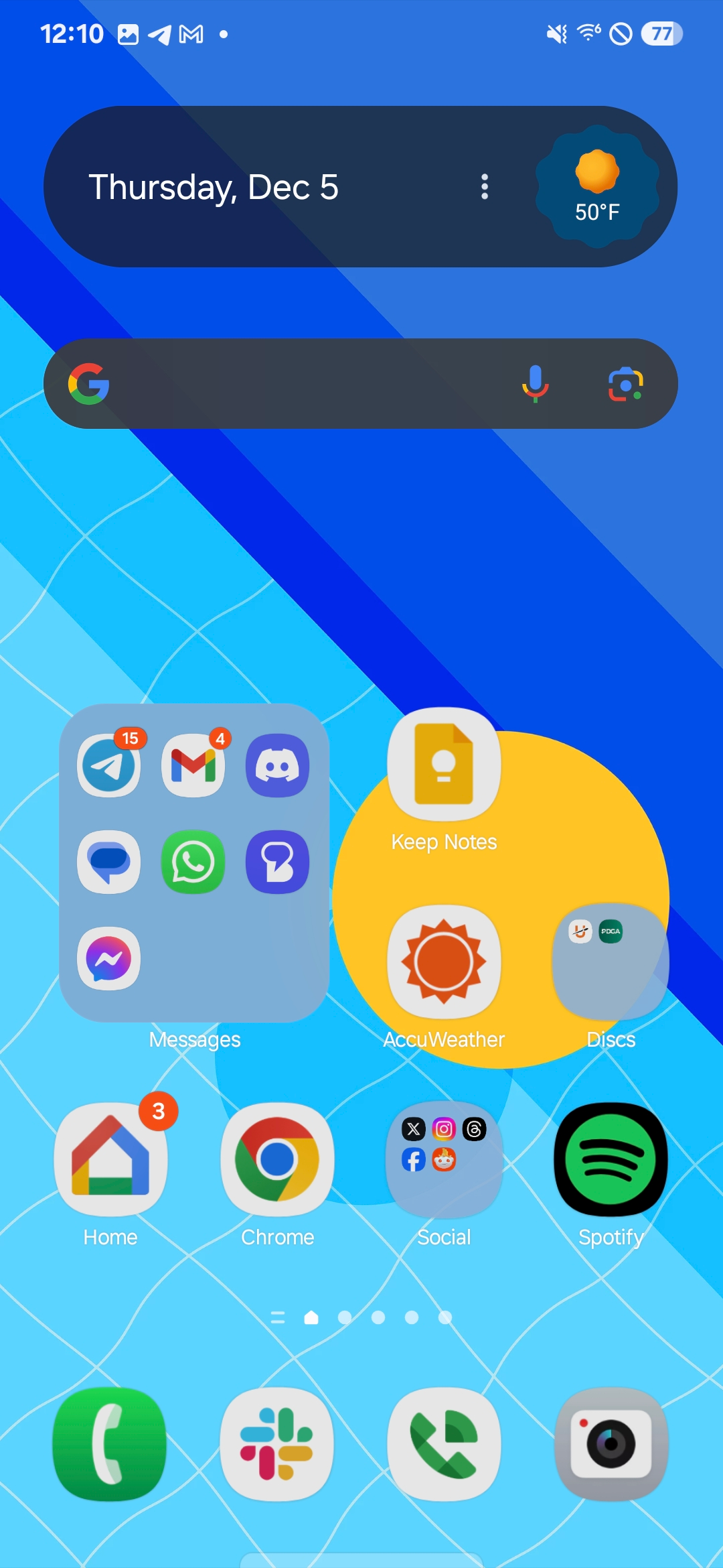 Screenshot af One UI hjemmeskærm