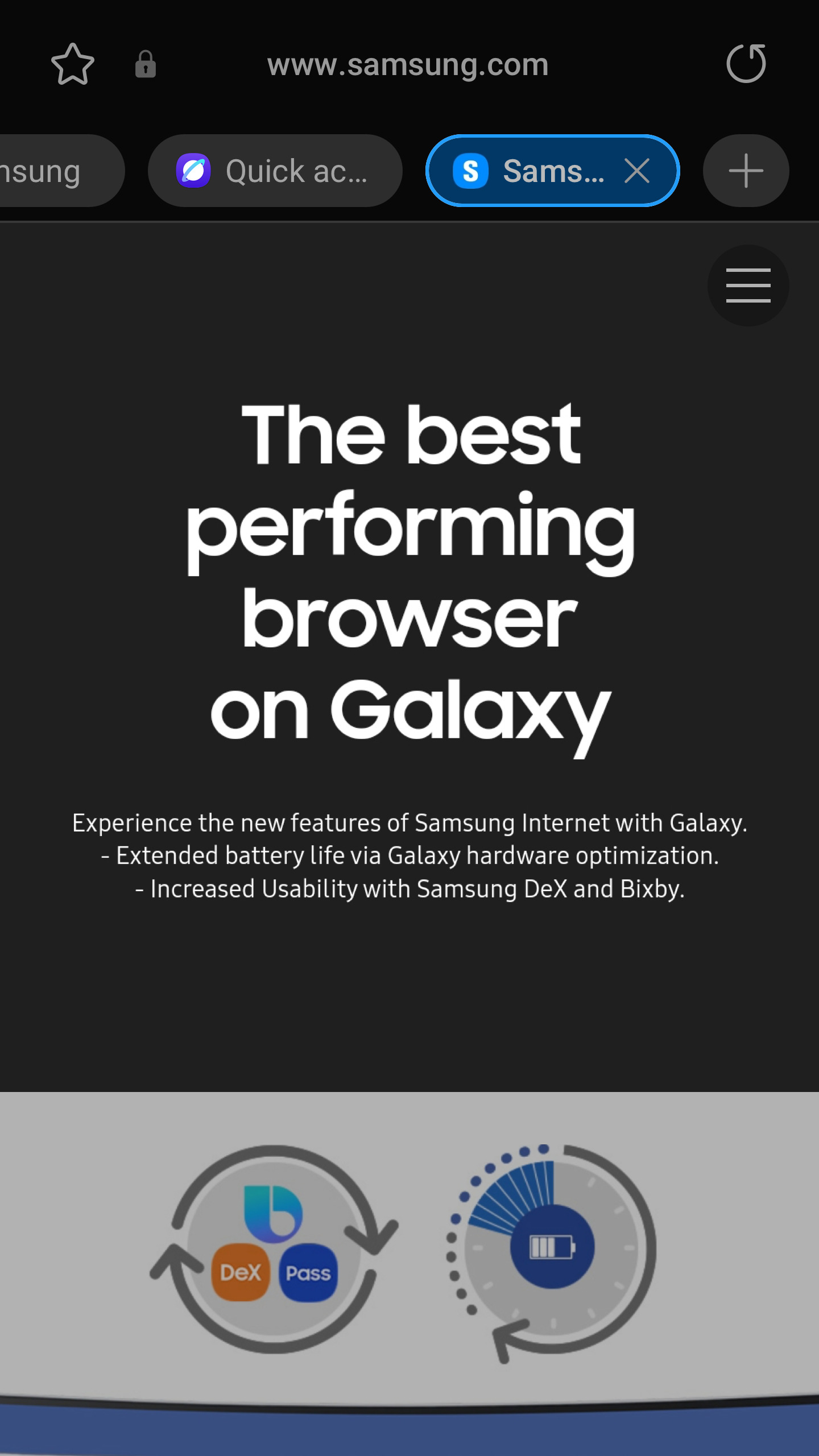 Screenshot of Samsung browser for Galaxy Fold 7 (1)