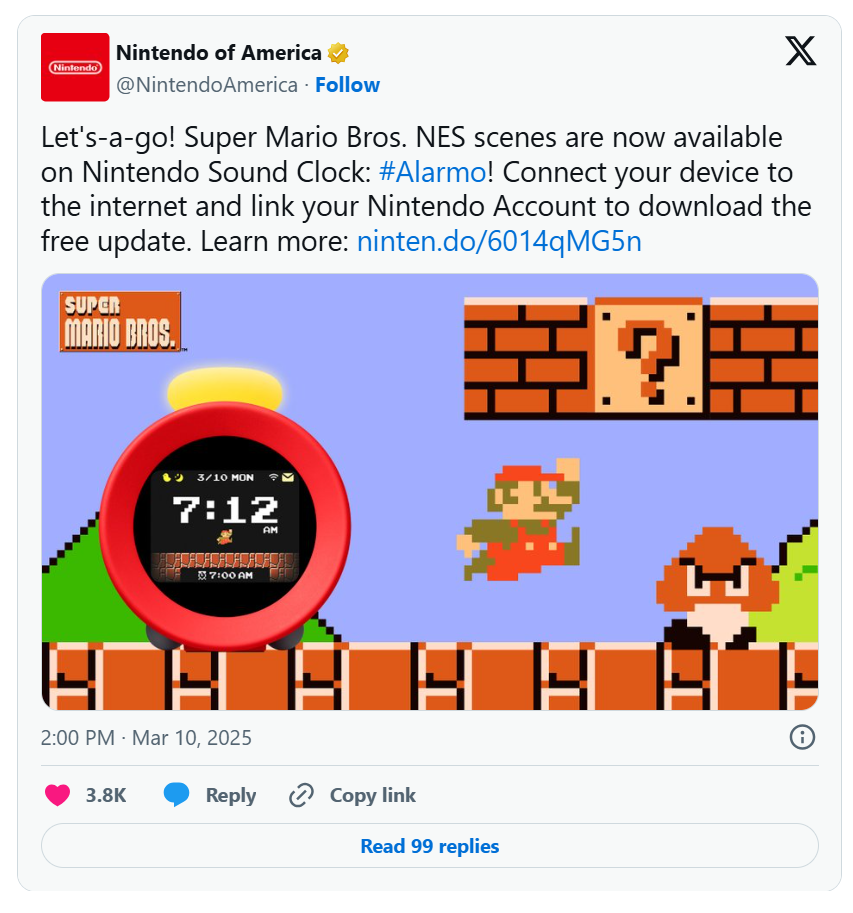 Nintendo Alarmo vækkeur
