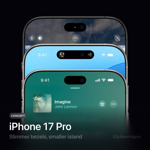 Et konceptbillede af den nye Dynamic Island i iPhone 17 Pro