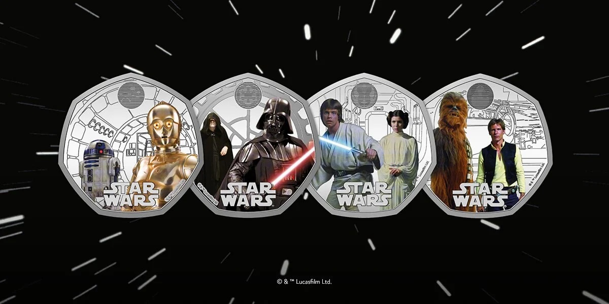 En kongelig gave til Star Wars-fans: UK Mint har udgivet en numismatisk kollektion med figurer fra den ikoniske filmsaga.