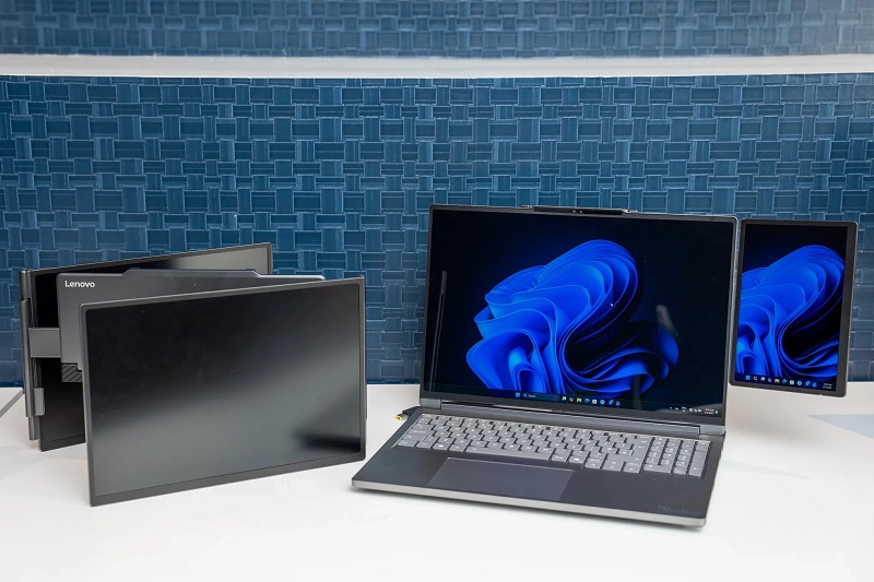 Koncept med aftageligt panel med dobbelt skærm