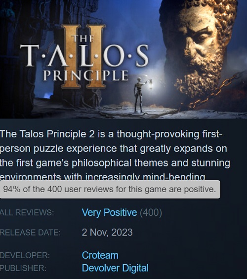 Spillere er begejstrede: Puslespillet The Talos Principle 2 får gode anmeldelser på Steam-2