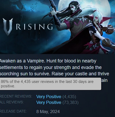 V Rising-udgivelse på nettet når over 150.000 mennesker - vampyr-action-RPG får gode anmeldelser-3