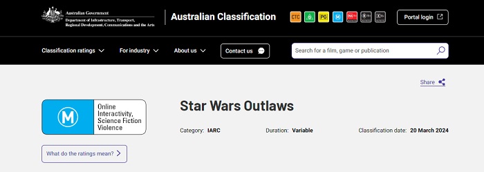 Star Wars Outlaws er ikke for børn: spillet fra Ubisoft har fået en aldersmærkning i Australien-2