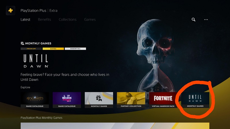 Et screenshot af PlayStation Plus-siden